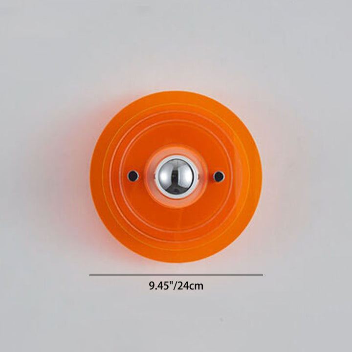 Lampe murale moderne en acrylique à 1 lumière avec ombre ronde teintée 