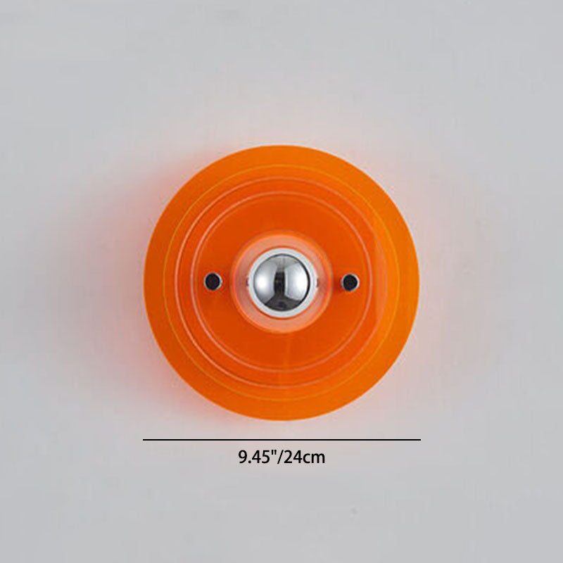 Modern Stained Round Light Shadow Acrylic 1-Light Wall Sconce Lamp