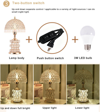 Modern Luxury Crystal Dome Shade 1-Light Table Lamp