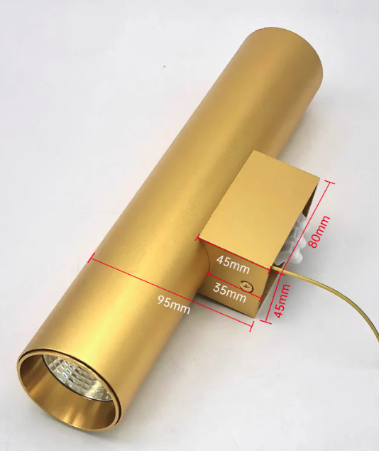 Simple Aluminum Cylindrical 2-Light Wall Sconce Lamp