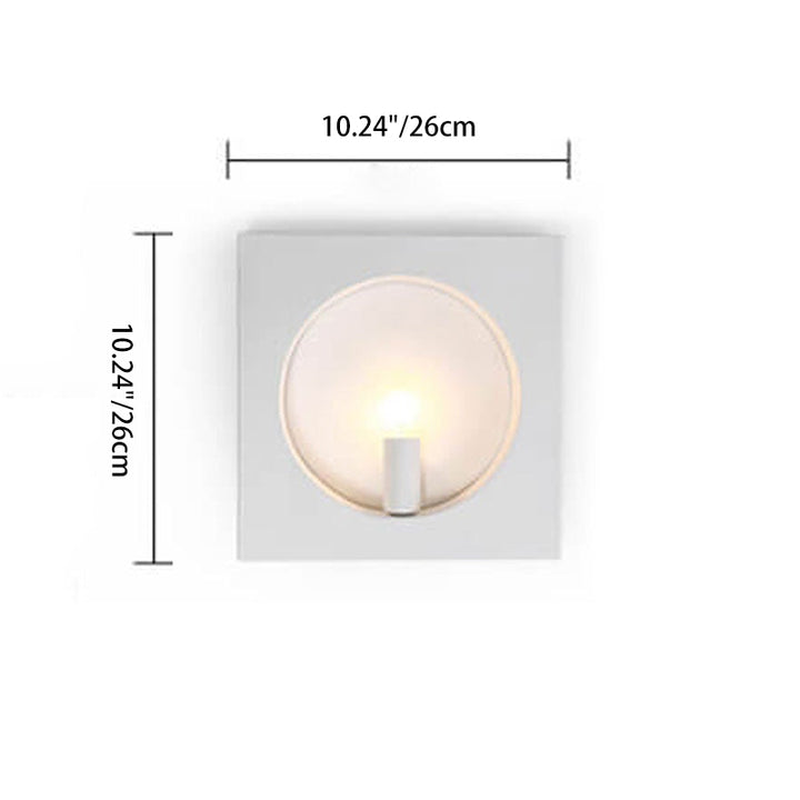 Moderne kreative quadratische/runde Wandleuchte aus Eisen mit 1 Flamme für das Schlafzimmer 