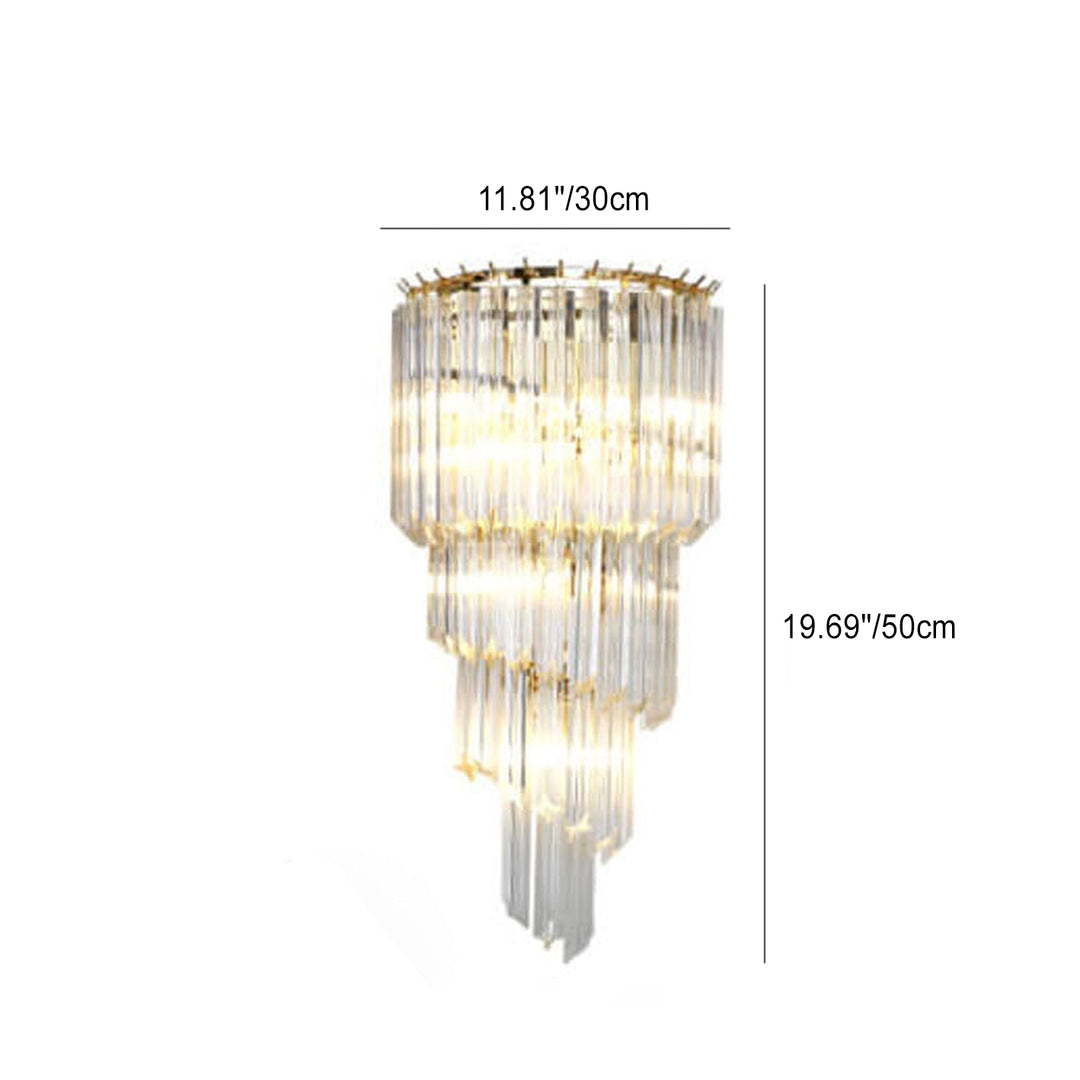 Applique Murale Moderne de Luxe en Cristal à Quatre Couches avec 4 Lumières 