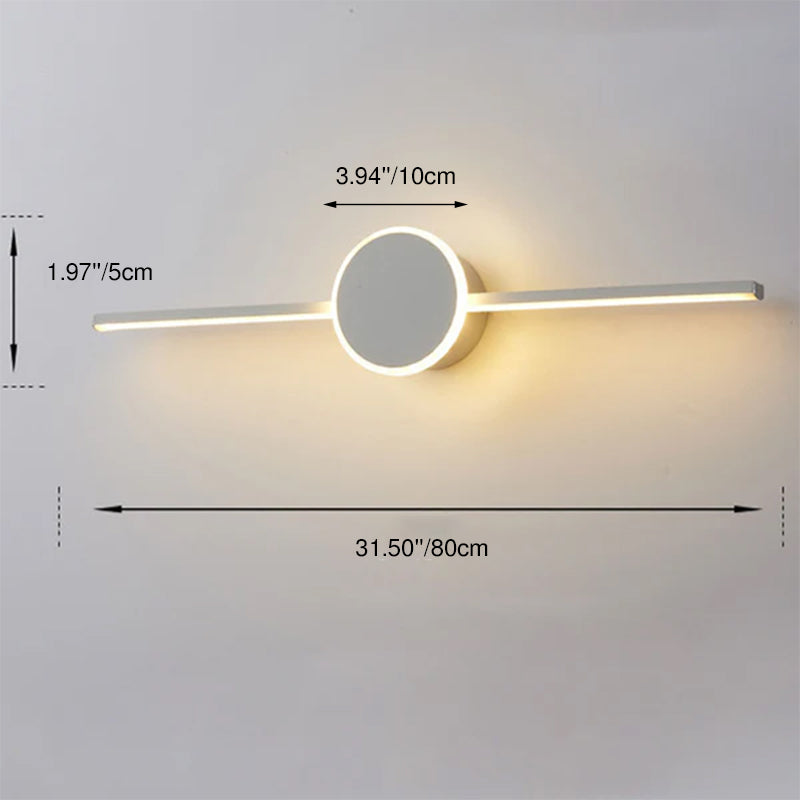 Nordic Minimalist Long Disc LED Vanity Light Wall Sconce Lamp