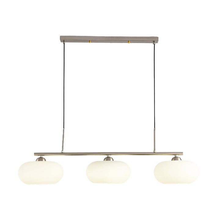 Light Luxury Persimmon Milk White Glass 3-Light Island Light Chandelier