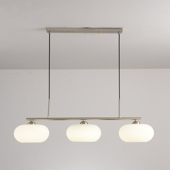 Light Luxury Persimmon Milk White Glass 3-Light Island Light Chandelier