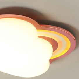 Moderne kreative LED-Deckenleuchte für Kinder mit Regenbogen-Hardware, PE-Wolken und flacher Montage 