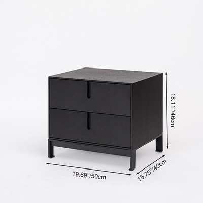 Modern Shabby Chic Nightstand - Eco-Friendly MDF & Easy-Clean Surface 2-Drawer Bedside Table For Bedroom