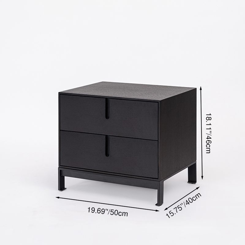 Modern Shabby Chic Nightstand - Eco-Friendly MDF & Easy-Clean Surface 2-Drawer Bedside Table For Bedroom