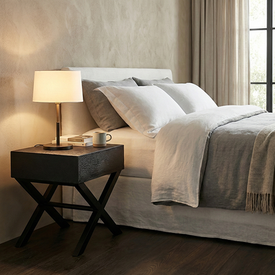 Space-Saving Shabby Chic Nightstand - Sturdy Wooden Cross Support Bedside Table 1-Drawer For Bedroom