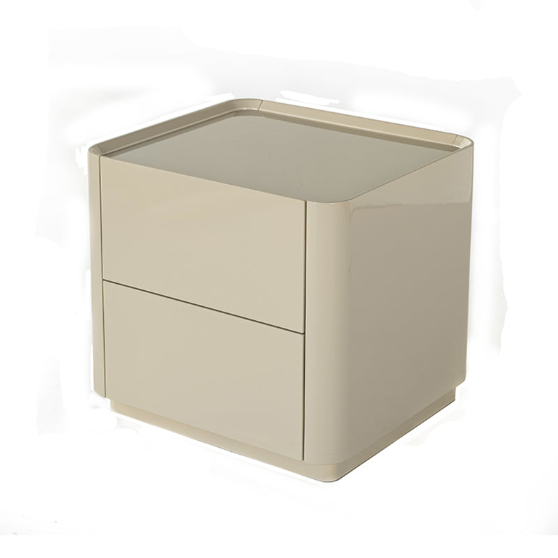 Table de chevet à 2 tiroirs pour chambre et salon - Peinture élégante de luxe pour la nuit, avec glissières à fermeture automatique 