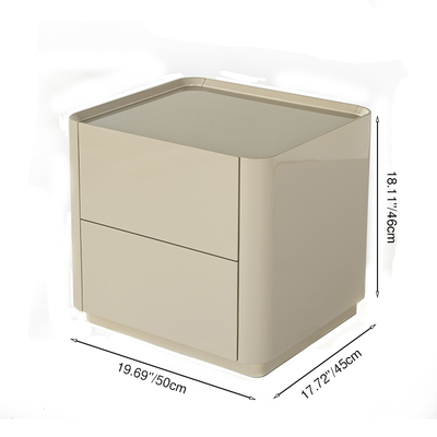 Elegant Luxury Baking Paint Nightstand - Self-Closing Rail 2-Drawer Bedside Table For Bedroom & Living Room