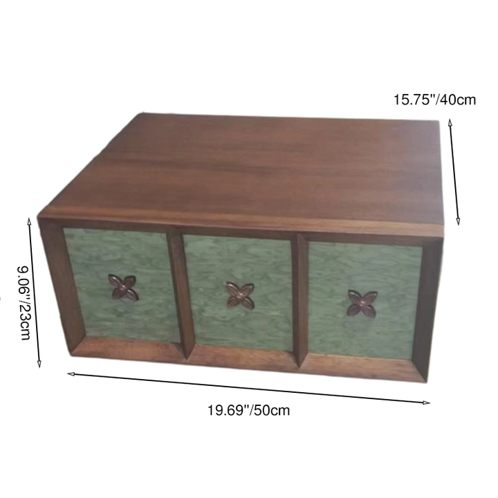Vintage Eco-Friendly Drawer Cabinet - Elegant Flower Handles & Organized Storage Cabinet 1-Drawer For Living Room & Bedroom