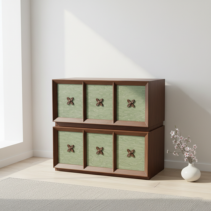 Classic Vintage Double-Tier Cabinet - Timeless Elegance & Ample Storage Space Storage Cabinet 2-Drawer For Living Room & Bedroom