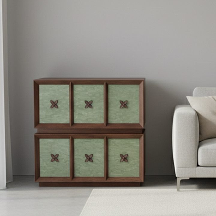 Classic Vintage Double-Tier Cabinet - Timeless Elegance & Ample Storage Space Storage Cabinet 2-Drawer For Living Room & Bedroom