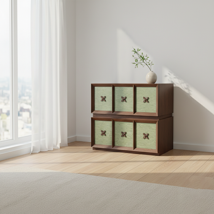 Classic Vintage Double-Tier Cabinet - Timeless Elegance & Ample Storage Space Storage Cabinet 2-Drawer For Living Room & Bedroom