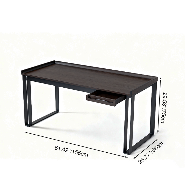 Contemporary Industrial Desk - Durable &amp; Space-Saving Design Table Ideal For Home Office