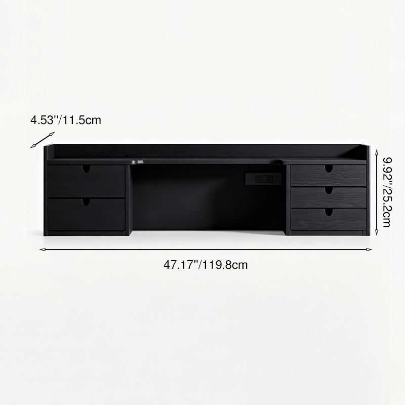 Sleek Black Vanity Storage Shelf - Organized Beauty Storage Rack 5-Drawer For Bedroom