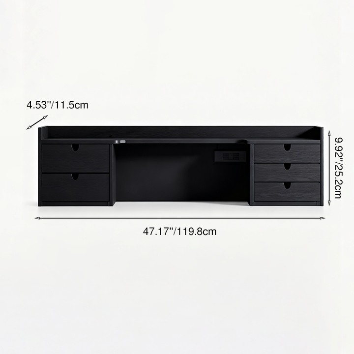 Sleek Black Vanity Storage Shelf - Organized Beauty Storage Rack 5-Drawer For Bedroom