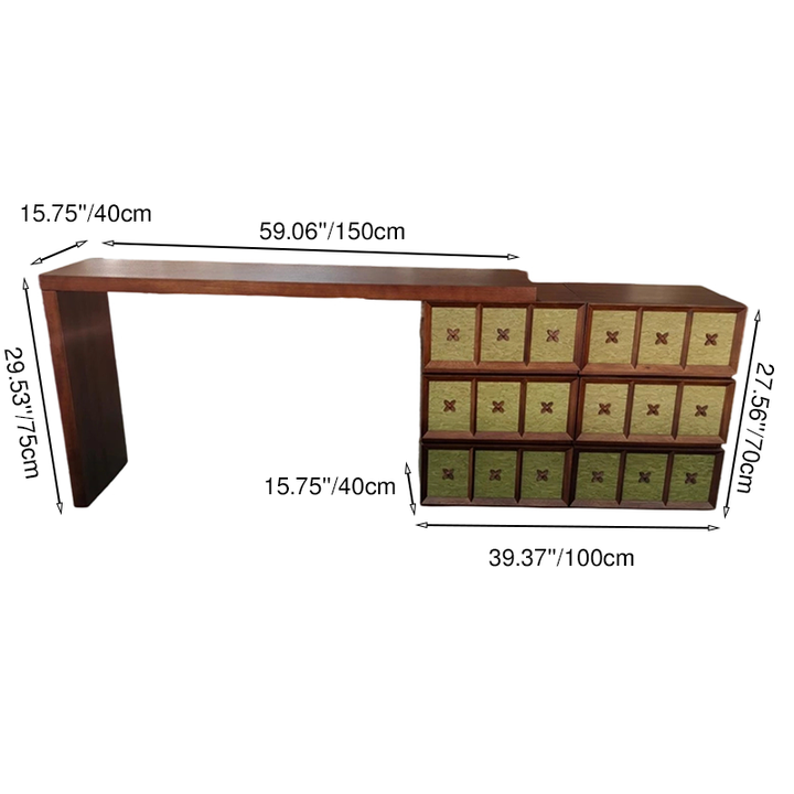 Mid-century Makeup Vanity - Wide Countertop &amp; Eco-Friendly Material Table For Bedroom
