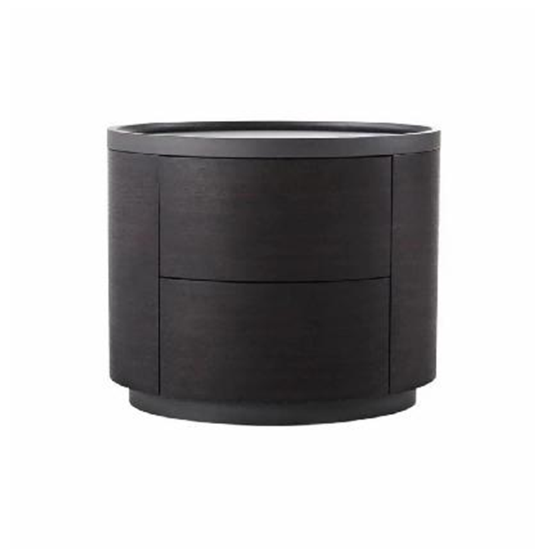Table de chevet cylindrique vintage traditionnelle avec 2 tiroirs - table de chevet avec rebord surélevé pour chambre à coucher 