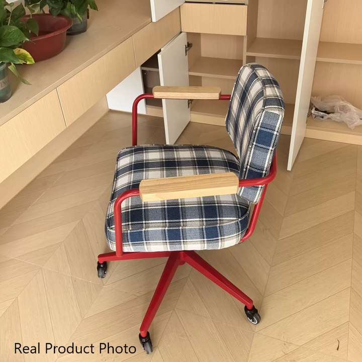 Chaise de bureau pivotante réglable en hauteur avec accoudoirs et roulettes, en alliage d&