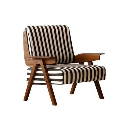 Traditional French Rectangular Velvet Solid Wood Accent Chair Backrest Armrest For Living Room