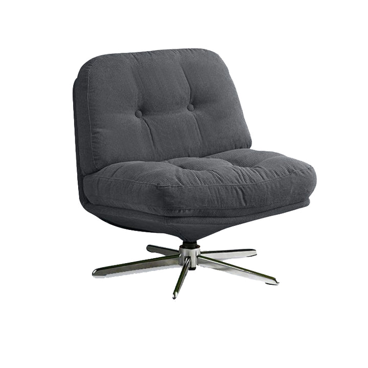 Modern Minimalist Rectangular Corduroy Steel Accent Chair Backrest Armless For Living Room