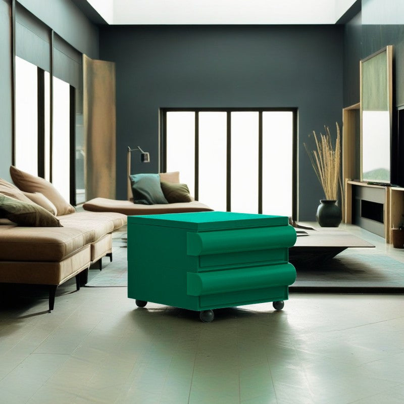 Table de nuit contemporaine scandinave rectangulaire cubique avec poignée arrondie en ABS 2/3/4 tiroirs amovibles pour chambre 