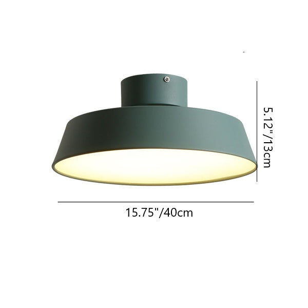 Contemporary Scandinavian Round Pot Iron LED Flush Mount Ceiling Light for Living Room