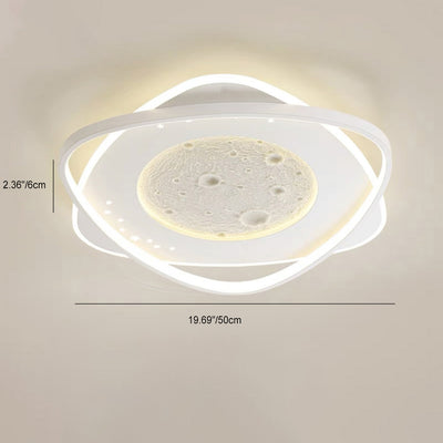 Zeitgenössische Nordic Eisen Acryl Planet Mond Runde Dreieck LED Unterputz Deckenleuchte Für Schlafzimmer 