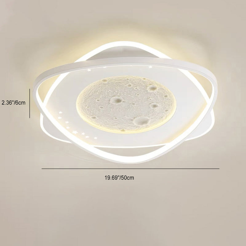 Zeitgenössische Nordic Eisen Acryl Planet Mond Runde Dreieck LED Unterputz Deckenleuchte Für Schlafzimmer 