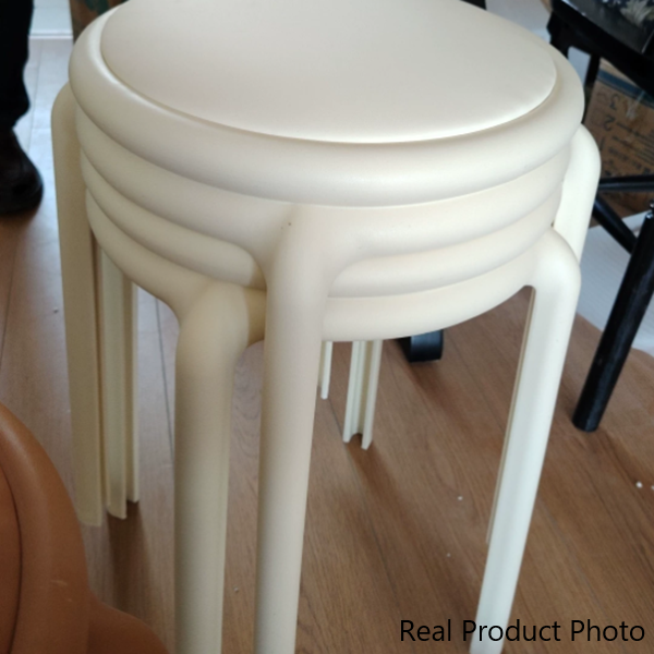 Silla Redonda PP de Cuero PU Minimalista Moderna para Sala de Estar 