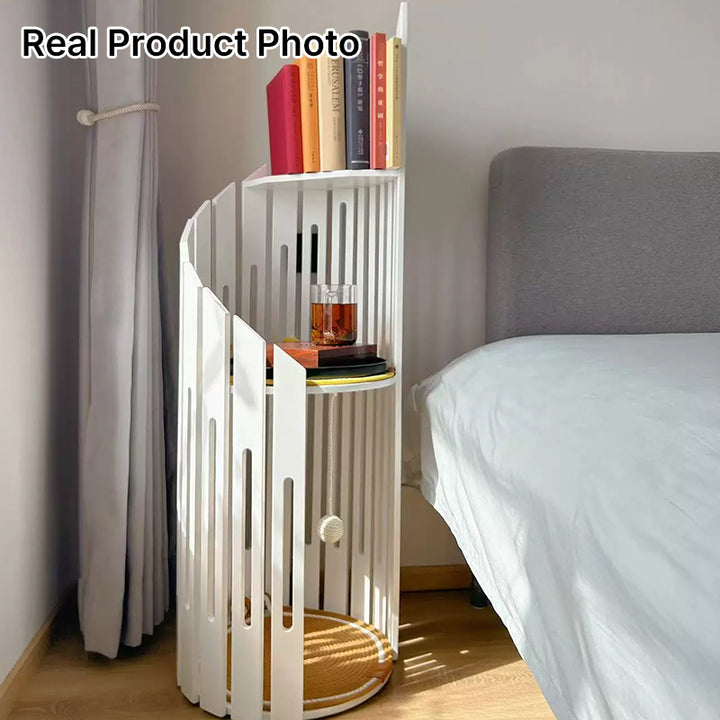 Moderner runder Art-Déco-Katzenbaum aus Gummibaumholz mit Spiraldesign, 3 Ebenen, fürs Wohnzimmer 