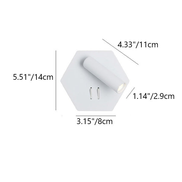Modern Minimalist Cylinder Hexagonal Spotlight LED Adjustable Wall Sconce Lamp for Living Room