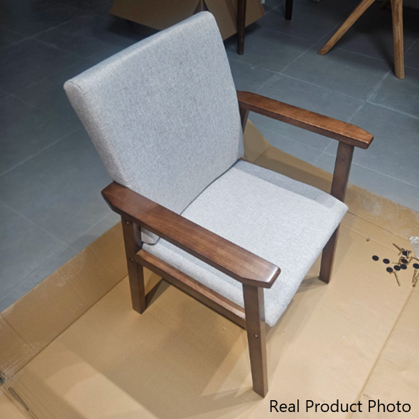 Moderner minimalistischer Massivholz-Stoff-Rechteckiger Esszimmerstuhl mit Rückenlehne und Armlehnen für das Esszimmer 
