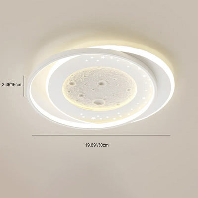 Zeitgenössische Nordic Eisen Acryl Planet Mond Runde Dreieck LED Unterputz Deckenleuchte Für Schlafzimmer 