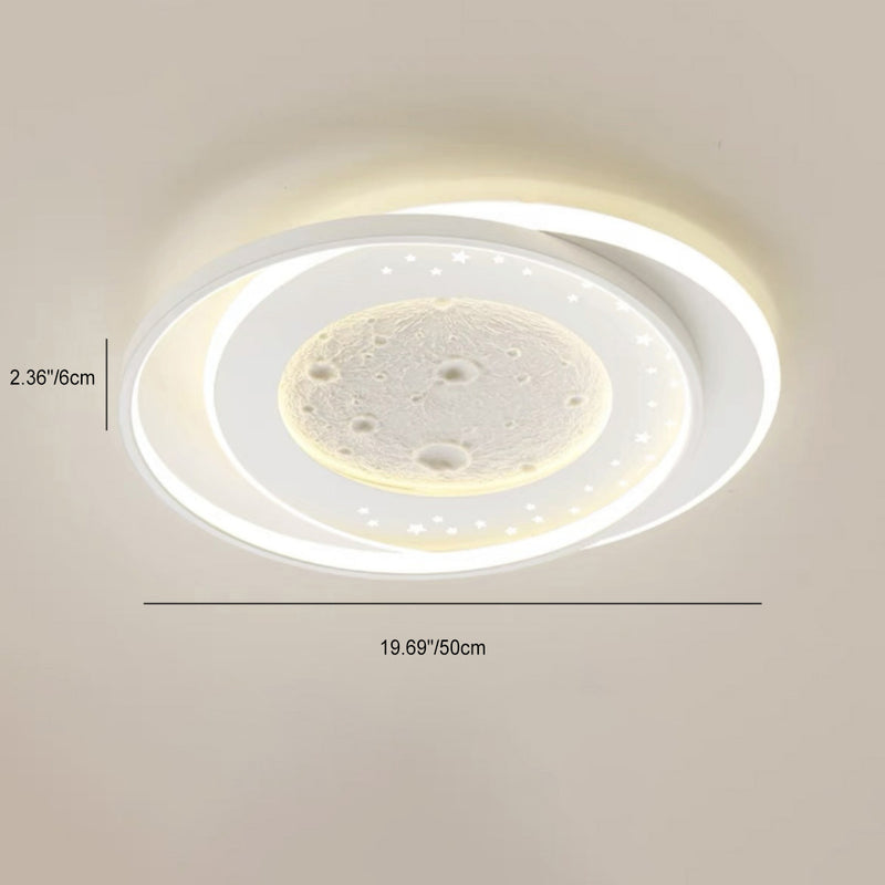 Zeitgenössische Nordic Eisen Acryl Planet Mond Runde Dreieck LED Unterputz Deckenleuchte Für Schlafzimmer 
