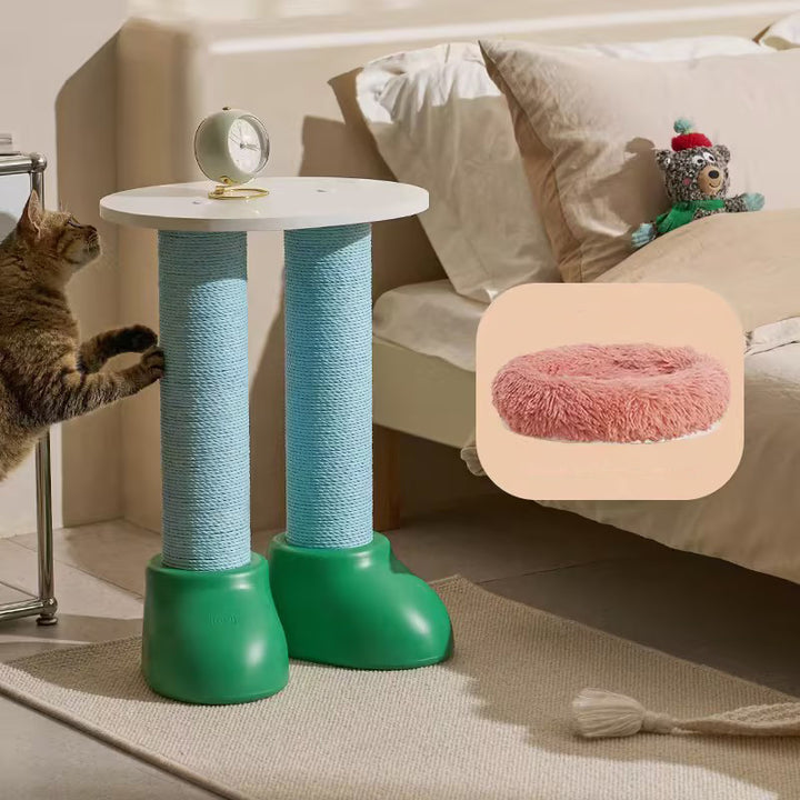 Árbol para gatos y condominio de forro polar con forma de bota cilíndrica creativa contemporánea, de HDPE, con cuerda de papel, 1 - condominio para sala de estar 