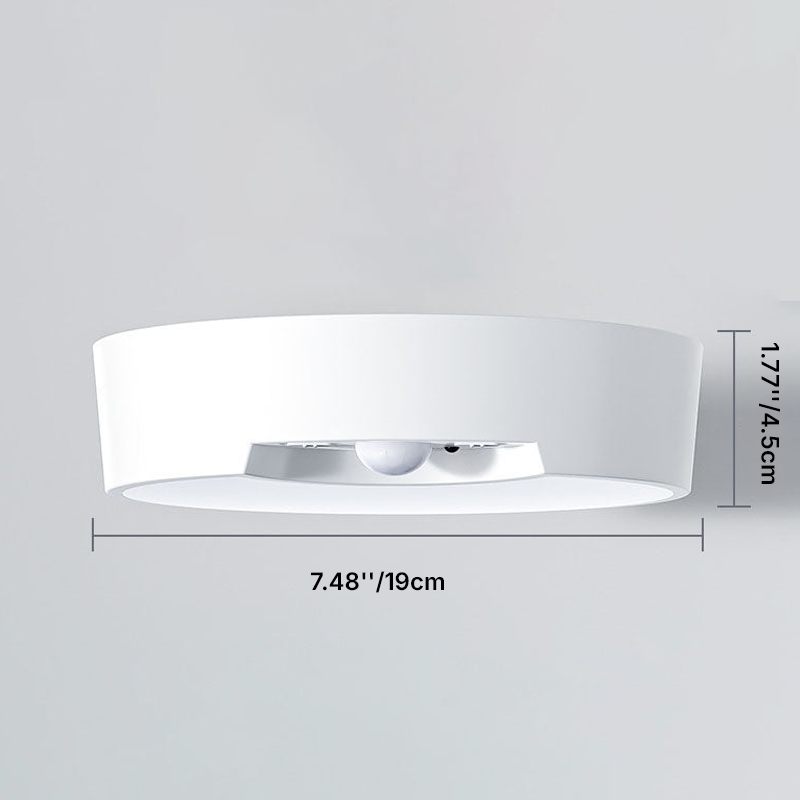 Modern Minimalist White Round ABS Motion Sensor LED Flush Mount Ceiling Light For Living Room
