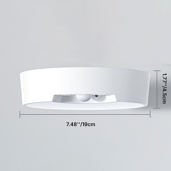 Modern Minimalist White Round ABS Motion Sensor LED Flush Mount Ceiling Light For Living Room