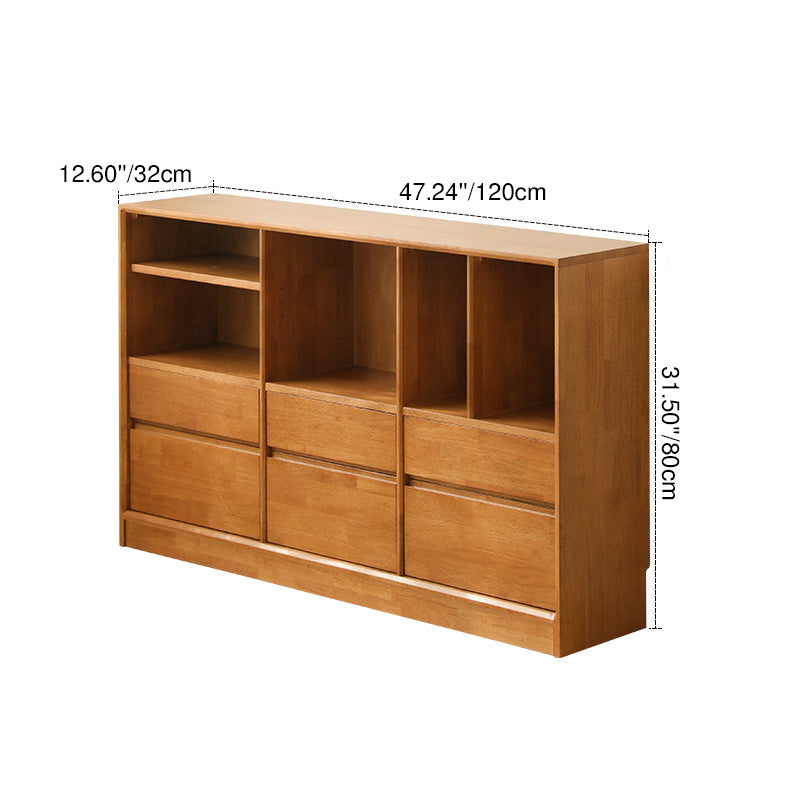 Moderno Minimalista Gabinete de Almacenamiento Rectangular de Madera Maciza y Contrachapado Con 4/6 Cajones Para Sala de Estar 