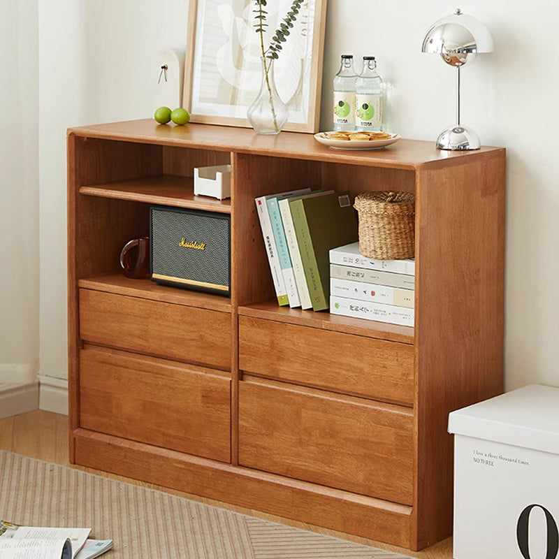 Moderno Minimalista Gabinete de Almacenamiento Rectangular de Madera Maciza y Contrachapado Con 4/6 Cajones Para Sala de Estar 