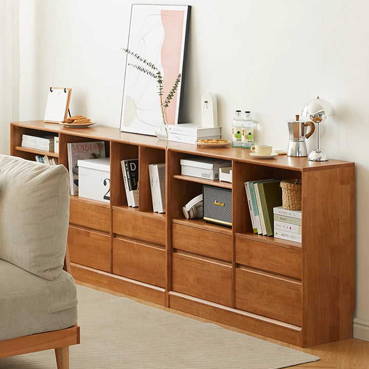 Moderno Minimalista Gabinete de Almacenamiento Rectangular de Madera Maciza y Contrachapado Con 4/6 Cajones Para Sala de Estar 