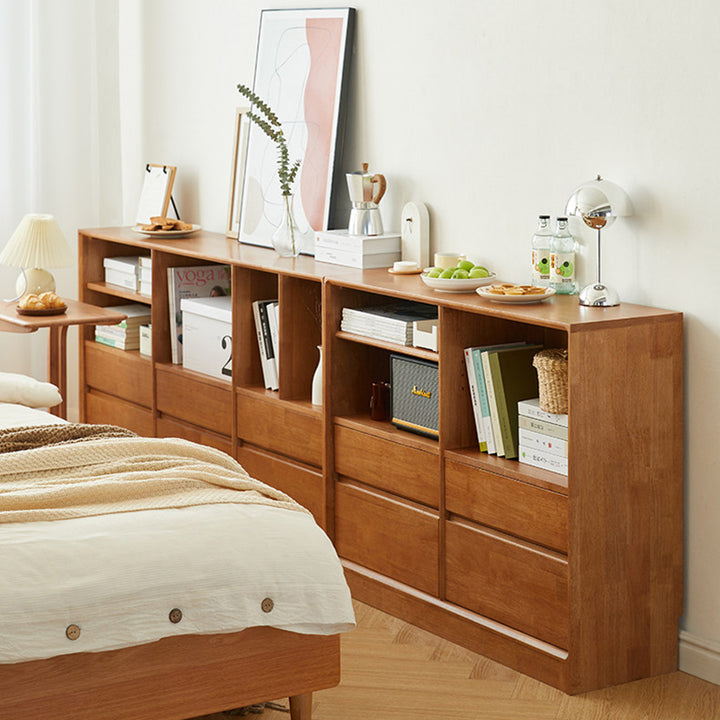 Moderno Minimalista Gabinete de Almacenamiento Rectangular de Madera Maciza y Contrachapado Con 4/6 Cajones Para Sala de Estar 