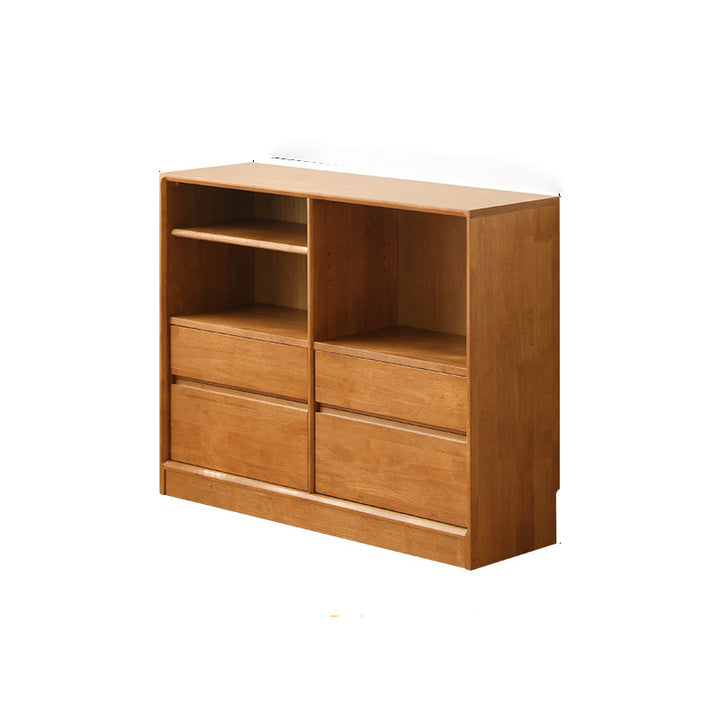 Moderno Minimalista Gabinete de Almacenamiento Rectangular de Madera Maciza y Contrachapado Con 4/6 Cajones Para Sala de Estar 