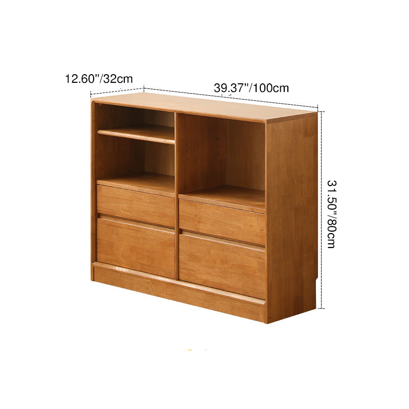 Moderno Minimalista Gabinete de Almacenamiento Rectangular de Madera Maciza y Contrachapado Con 4/6 Cajones Para Sala de Estar 