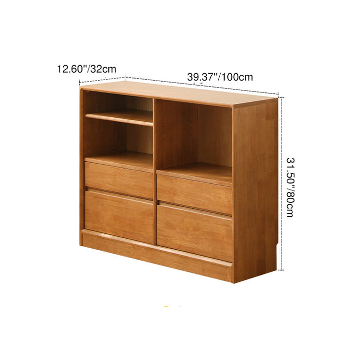 Moderno Minimalista Gabinete de Almacenamiento Rectangular de Madera Maciza y Contrachapado Con 4/6 Cajones Para Sala de Estar 