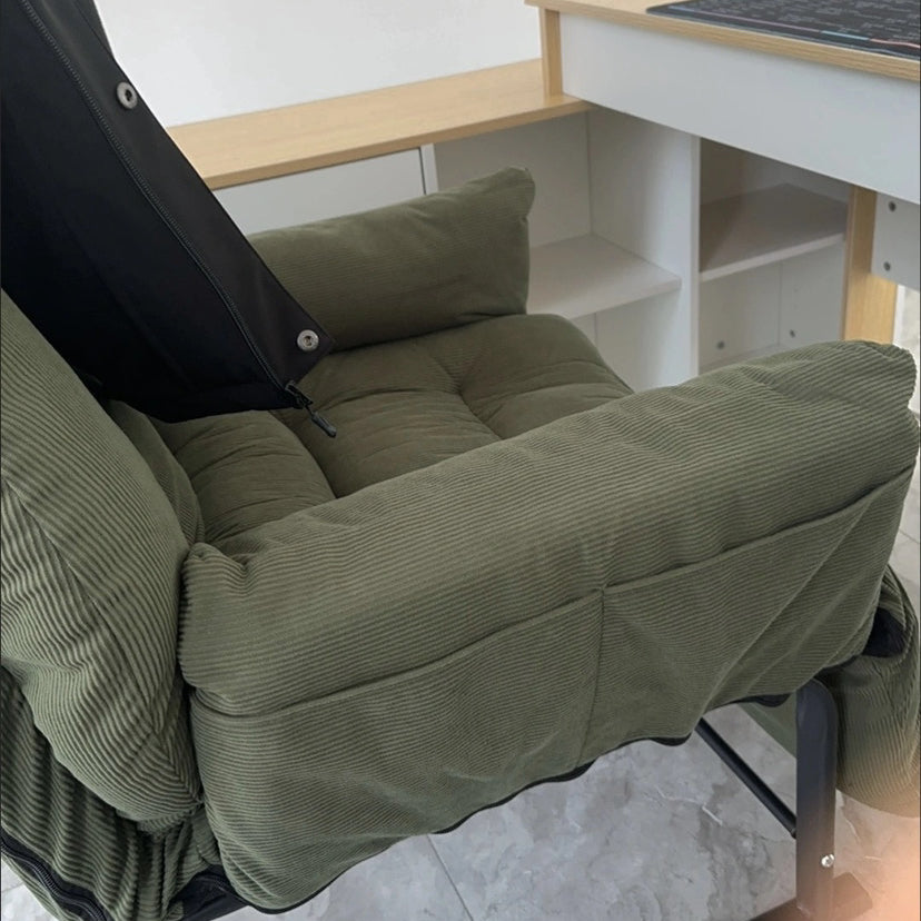 Simplicité Moderne Repose-pieds Carré en Velours Côtelé Coton Éponge Fer Acier au Carbone Réglable Pour Chambre 