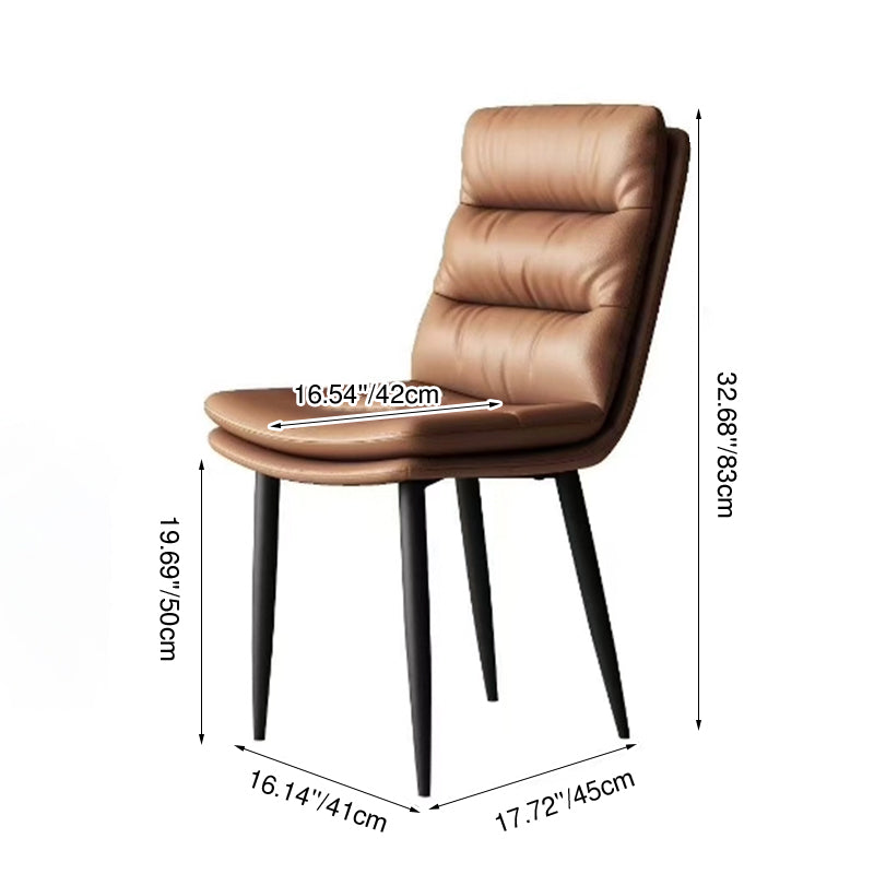 Zeitgenössischer Luxus quadratischer PU-Leder gepolsterter Metall-Esszimmerstuhl Rückenlehne für Esszimmer 