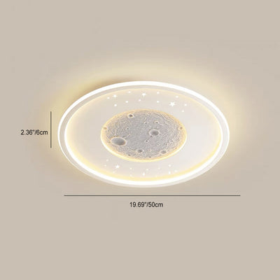 Zeitgenössische Nordic Eisen Acryl Planet Mond Runde Dreieck LED Unterputz Deckenleuchte Für Schlafzimmer 